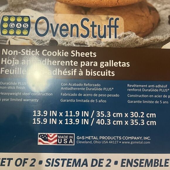 Ovenstuff Nonstick Cookie Slider Baking Sheets, Set of 2, Gray - Picture 4 of 4